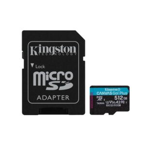 Kingston Technology 512GB microSDXC Canvas Go Plus 170R A2 U3 V30 kaart + ADP