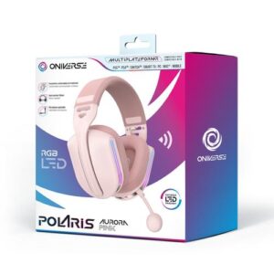 Oniverse Polaris Headset Bedraad en draadloos Hoofdband Gamen USB Type-C / USB Type-A Bluetooth Roze