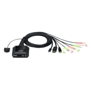 ATEN 2-Port USB-C DispllayPort hybride kabel KVM schakelaar