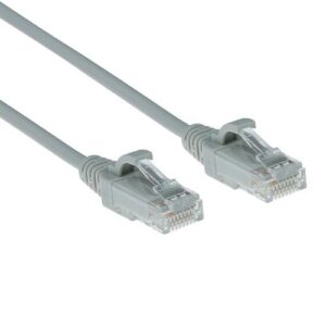 ACT Grijze 0,15 meter LSZH U/UTP CAT6 datacenter slimline patchkabel snagless met RJ45 connectoren