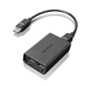 Lenovo DisplayPort to Dual-DisplayPort Monitor Cable USB A Zwart