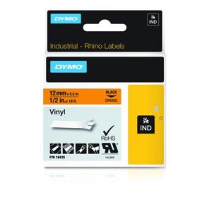 DYMO 18435 labelprinter-tape Zwart op oranje