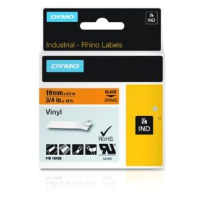 DYMO 18436 labelprinter-tape Zwart op oranje
