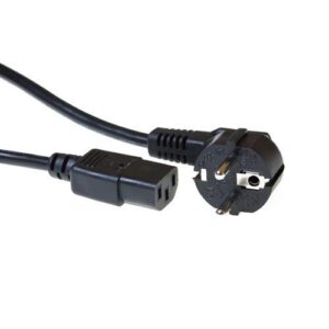 ACT Netsnoer CEE 7/7 male (haaks) - C13 zwart 3 m