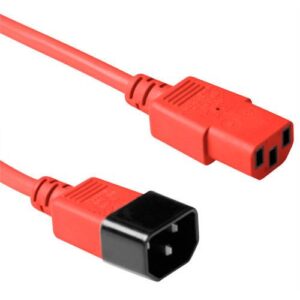 ACT Netsnoer C13 - C14 rood 0,6 m