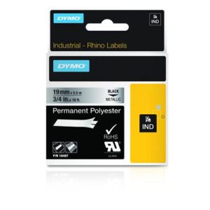 DYMO 18487 labelprinter-tape Zwart op metallic
