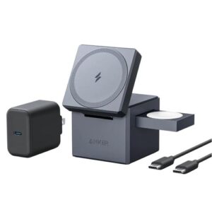 Anker Innovations Y1811G11 oplader voor mobiele apparatuur Hoofdtelefoons, Smartphone, Smartwatch Zwart AC, USB Draadloos opladen Snel opladen Binnen