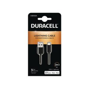 Duracell USB5022A Lightning-kabel 2 m Zwart