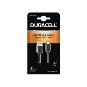 Duracell USB5023A USB-kabel 2.0 2 m USB A Micro-USB A Zwart