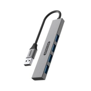 Sitecom CN-5004 interface hub USB 3.2 Gen 1 (3.1 Gen 1) Type-A 5000 Mbit/s Zwart, Grijs