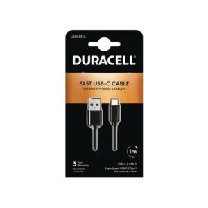 Duracell USB5031A USB-kabel 3.2 Gen 1 (3.1 Gen 1) 1 m USB A USB C Zwart