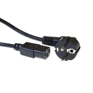 ACT Netsnoer CEE 7/7 male (haaks) - C13 zwart 1 m