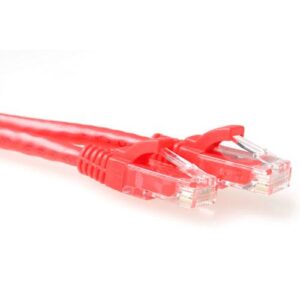 ACT Rode 1 meter U/UTP CAT6A patchkabel snagless met RJ45 connectoren