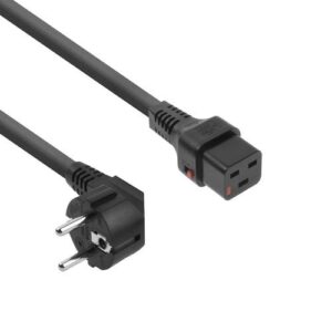 ACT Netsnoer CEE 7/7 male (haaks) - C19 IEC Lock zwart 2 m, EL262S, 5-Pack