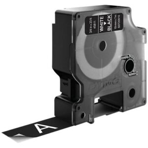 DYMO D1 -Standard Labels - White on Black - 19mm x 7m
