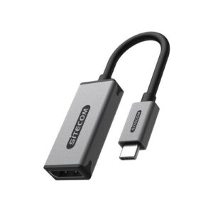 Sitecom AD-1015 video kabel adapter 0,15 m USB Type-C DisplayPort Zwart, Roestvrijstaal