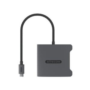 Sitecom AD-1018 interface hub USB 3.2 Gen 1 (3.1 Gen 1) Type-C Zwart, Grijs