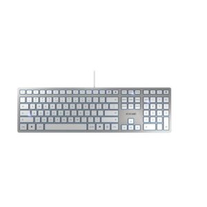 CHERRY KC 6000 Slim toetsenbord Universeel USB Amerikaans Engels Zilver, Wit