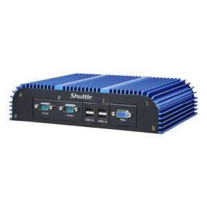Shuttle BPCAL02-i5WA Industry IoT Box-PC, Core i5-1235U, Win10 IoT, 8GB RAM, 250GB M.2 SSD, 2x LAN, 3x COM, 1xHDMI,1xVGA, 8x USB, DC input 9-36V, ventilatorloos , 24/7 permanent gebruik