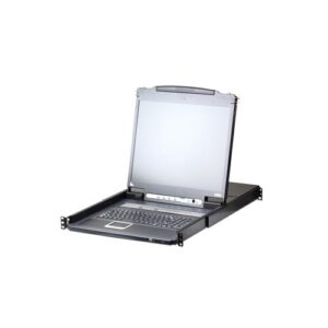 ATEN 8-Poorts PS/2-USB VGA LCD KVM over IP-Schakelaar met Ketenverbinding Poort en USB Randapparatuur Ondersteuning