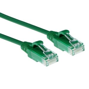 ACT Groene 0.25 meter LSZH U/UTP CAT6 datacenter slimline patchkabel snagless met RJ45 connectoren