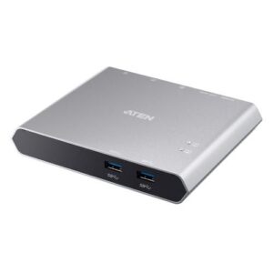 ATEN 2-Port USB-C Gen 1 Dock Switch met Power Pass-through
