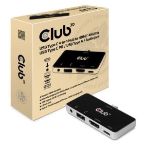 CLUB3D USB Type C 4-in-1 Hub to HDMI™ 4K60Hz USB Type C PD / USB Type A / Audio jack