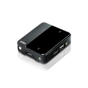 ATEN 2-poorts USB DisplayPort/Audio KVM-switch (4K-ondersteuning en kabels inbegrepen)