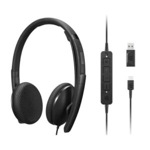 Lenovo 4XD1M45626 hoofdtelefoon/headset Bedraad Hoofdband USB Type-C Zwart