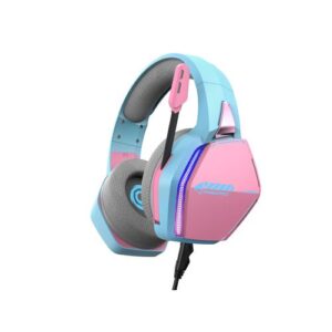 Oniverse Nebula Headset Bedraad Hoofdband Gamen USB Type-A Cyaan, Roze
