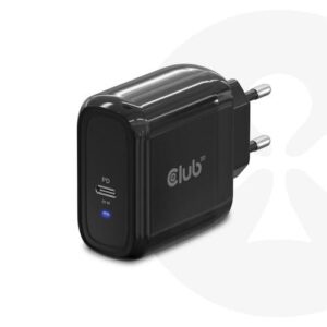 CLUB3D Travel Charger 65W GAN technology, Single port USB product type-C, Power Delivery(PD) 3.0 Support ( geschikt voor Apple macbooks 65W max)