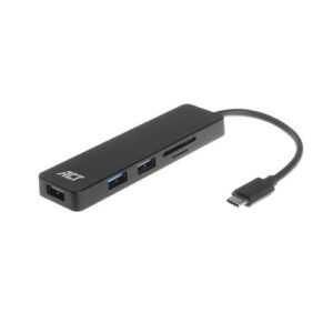 ACT USB-C hub 3.0, 3 poorts, USB-A, kaartlezer
