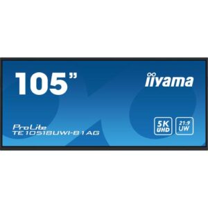 iiyama TE10518UWI-B1AG beeldkrant Digitaal A-kaart 2,67 m (105") LED Wifi 450 cd/m² 5K Ultra HD Zwart Touchscreen Type processor Android 24/7