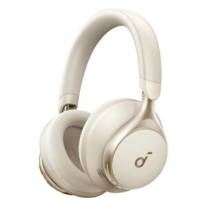 Soundcore Space One Headset Bedraad en draadloos Hoofdband Oproepen/muziek Bluetooth Crème