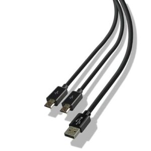 Steelplay Dual Play & Charge Kabel Geschikt Voor PS4 Controllers - USB, Zwart