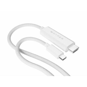 HYPER HD6007WHGL HDMI kabel 2,5 m USB-C HDMI Type A (Standaard) Wit