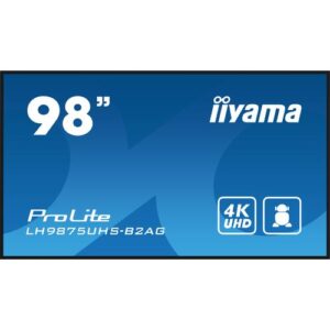 iiyama LH9875UHS-B2AG beeldkrant Digitale signage flatscreen 2,48 m (97.5") LED Wifi 500 cd/m² 4K Ultra HD Zwart Type processor Android 11 24/7