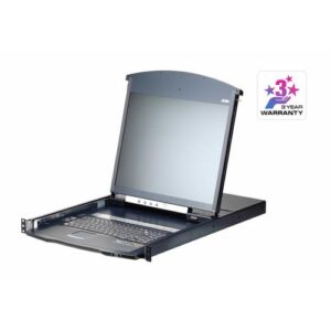 ATEN 16-poorts Cat 5 Dual Rail LCD KVM over IP-switch, 1 lokale/1 externe gebruikerstoegang